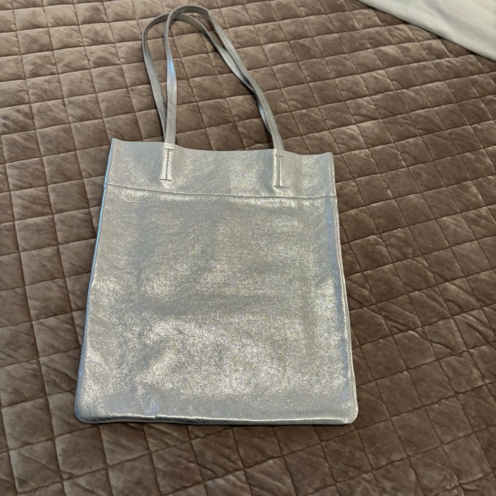Madewell Silver Magazine Tote NWT